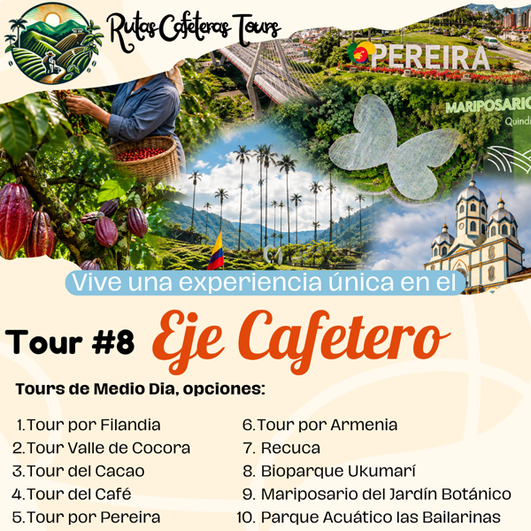 tour por eje cafetero medio dia armenia, pereira, mariposario, salento, valle de cocora